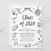 Invitation Modern Hand Drawn Class of 2029 Graduation Party (Devant)