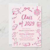 Invitation Modern Hand Drawn Class of 2029 Graduation Party (Devant)
