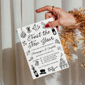 Invitation Modern Hand Drawn Doodle New Year’s Eve Party