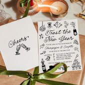 Invitation Modern Hand Drawn Doodle New Year’s Eve Party
