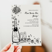 Invitation Modern Hand Drawn New Year's Eve Party