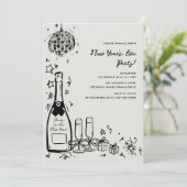Invitation Modern Hand Drawn New Year's Eve Party (Debout devant)