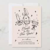 Invitation Modern Hand Drawn New Year's Eve Party (Devant)