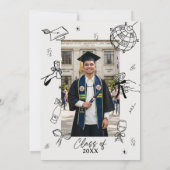 Invitation Modern Hand Drawn Photo Graduation Party (Dos)