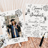 Invitation Modern Hand Drawn Photo Graduation Party