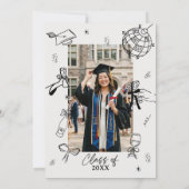 Invitation Modern Hand Drawn Photo Graduation Party (Dos)