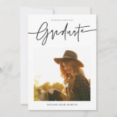 Invitation Modern Hand Lettered Graduation Announcement Card  (Devant)