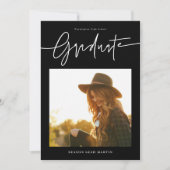 Invitation Modern Hand Lettered Graduation Announcement Card  (Devant)
