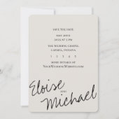 Invitation Modern Handwritten Overlay Photo Save the Date (Devant)