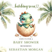 Invitation Modern hatching soon dinosaur baby shower design