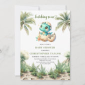 Invitation Modern Hatching Soon Dinosaur Egg Shower Invite (Devant)