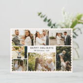 Invitation Modern Holiday Card with Photo Collage (Debout devant)