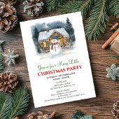 Invitation Modern Holiday Scene Watercolor Christmas Invite