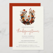 Invitation Modern Horseshoe Fall Equestrian Thanksgiving (Devant / Derrière)
