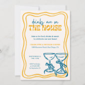 Invitation Modern Housewarming Party Drinks Are On the House (Devant)