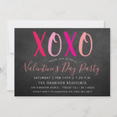 Invitation Modern Hugs & Kisses (XOXO) Saint-Valentin (Devant)