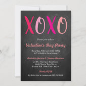 Invitation Modern Hugs & Kisses (XOXO) Saint-Valentin (Devant)