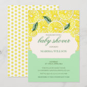 Invitation Modern Illustrated Lemon Slices Watercolor Art (Devant / Derrière)