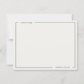 Invitation Modern Ivory Black Border Stationery Note Card (Devant)