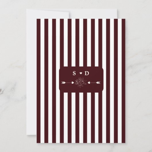 Invitation Modern Ivory Deep Burgundy Monogram Wedding (Dos)