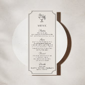 Invitation Modern Ivory Double Frame Elegant Wedding Menu