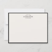 Invitation Modern Ivory Elegant Black Border Note Card (Devant)
