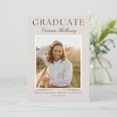 Invitation Modern Ivory One Photo Graduation Announcement (Debout devant)
