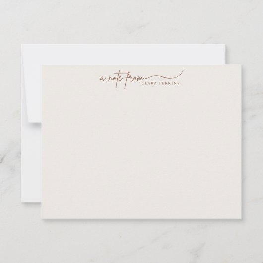 Invitation Modern Ivory Script Personalized Note Card (Devant)