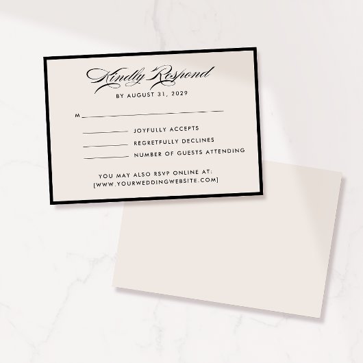 Invitation Modern Ivory Script RSVP Card
