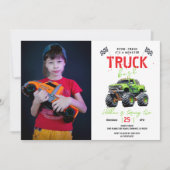 Invitation Modern Kids Monster Truck Birthday Party (Devant)