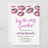 Invitation Modern Kiss The Miss Goodbye Bachelorette (Devant)