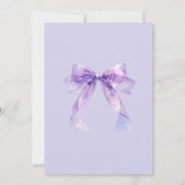 Invitation Modern Lavender Bow and Flowers Baby Shower (Dos)
