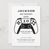 Invitation Modern Level Up Gamer Boys Birthday Party (Devant)