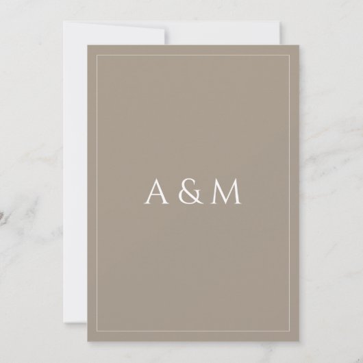 Invitation Modern light brown minimalist wedding (Dos)