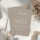 Invitation Modern light brown minimalist wedding
