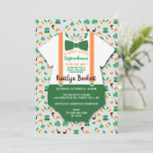 Invitation Modern "Little Leprechaun" Boys Baby Shower (Debout devant)