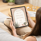 Invitation Modern Luxury Desert Flowers Wedding