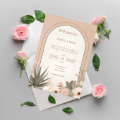 Invitation Modern Luxury Desert Flowers Wedding