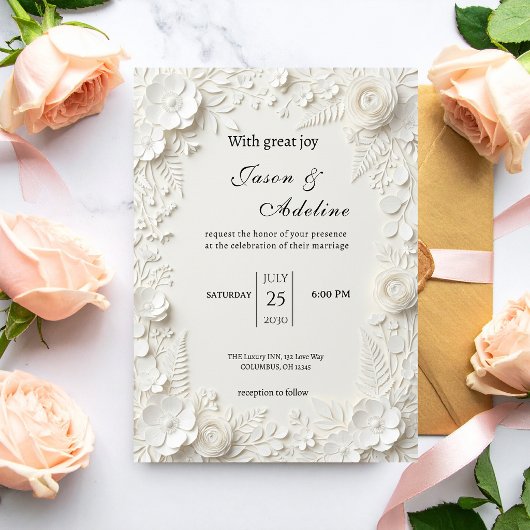 Invitation Modern Luxury Floral Wedding
