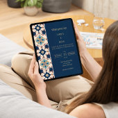 Invitation Modern Luxury Talavera Tile Wedding