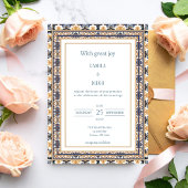 Invitation Modern Luxury Talavera Tile Wedding