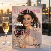 Invitation Modern Magazine Cover Photo Birthday Party