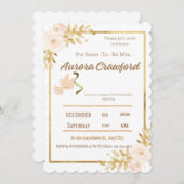 Invitation Modern Magpie Botanical Border Bridal Shower Invit (Devant / Derrière)