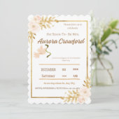 Invitation Modern Magpie Botanical Border Bridal Shower Invit (Debout devant)