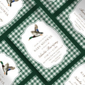 Invitation Modern Mallard Duck Neutral Gingham Baby Shower