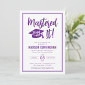 Invitation Modern Mastered It Master's Degree Graduation (Debout devant)