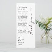 Invitation Modern Menu Card and Thank you Message (Debout devant)
