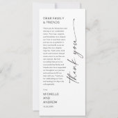 Invitation Modern Menu Card and Thank you Message (Devant)