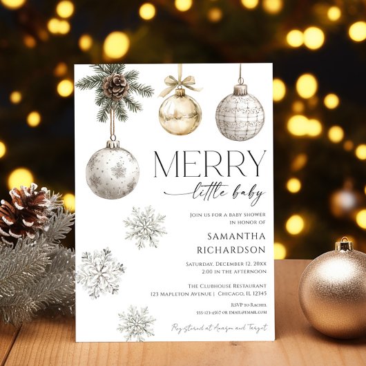 Invitation Modern merry little baby shower gender neutral