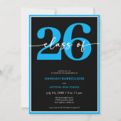 Invitation Modern Minimal Blue Script Graduation Party (Devant)